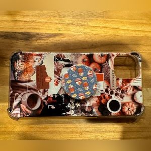 Fall Theme iPhone 11 Pro Max phone case w/fall theme pop socket